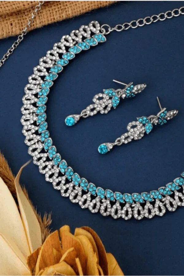 Blue crystal Jewellery Set (Outside Ontario) - myethnicrentals
