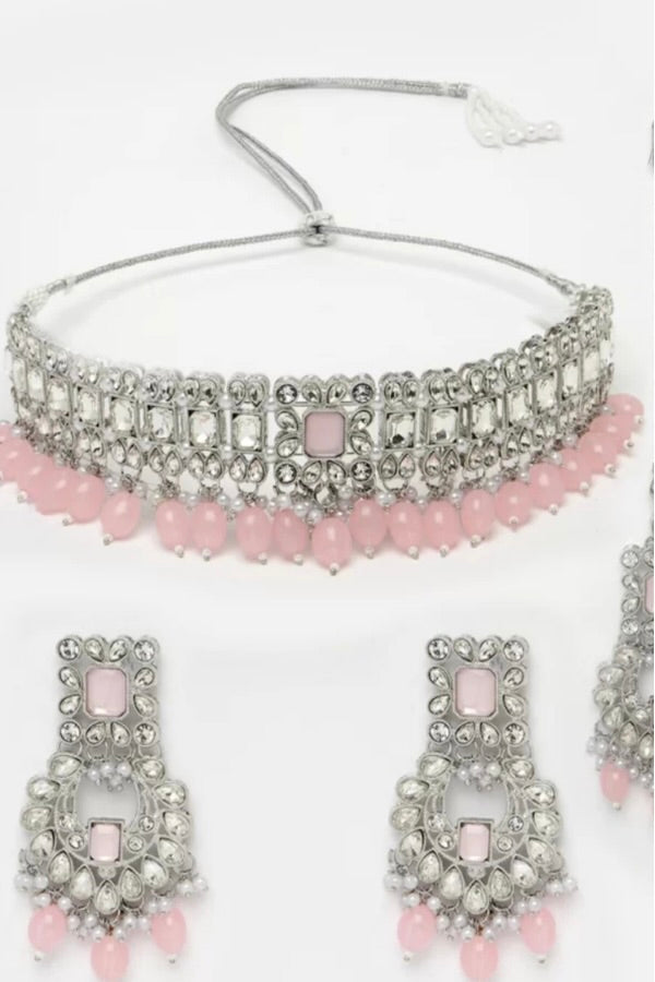 Soft Pink crystal Jewellery Set