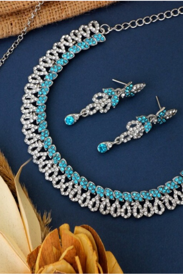 Blue crystal Jewellery Set