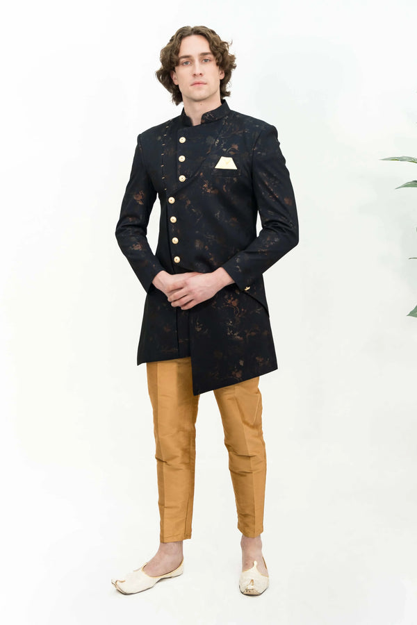 Black Sequinned Indo-Western Set (Size 36) (Outside Ontario) - myethnicrentals