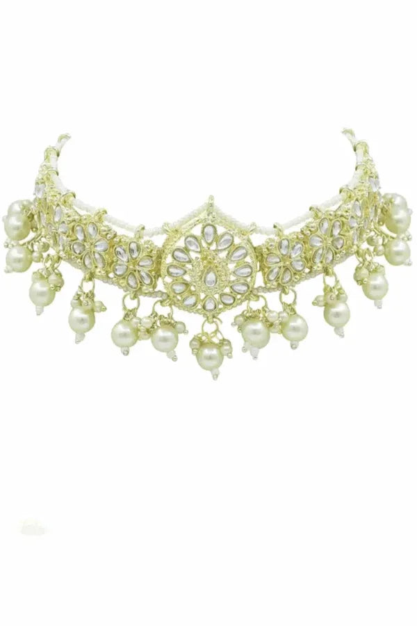 Golden Crystal dew drop Jewellery Set (Outside Ontario) - myethnicrentals