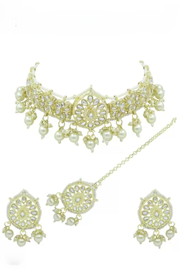 Golden Crystal dew drop Jewellery Set