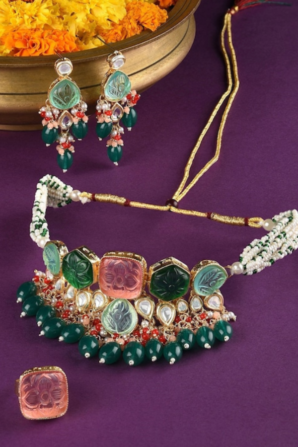 Rose Emerald Stone Jewellery set