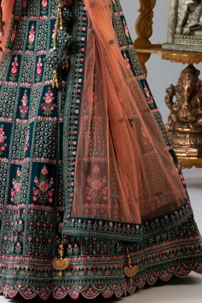 Ambrosial Teal Lehenga