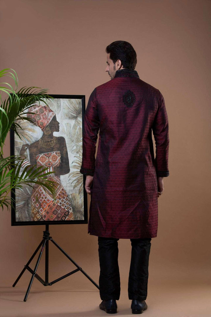 Maroon Modern Kurta (Outside Ontario) - myethnicrentals