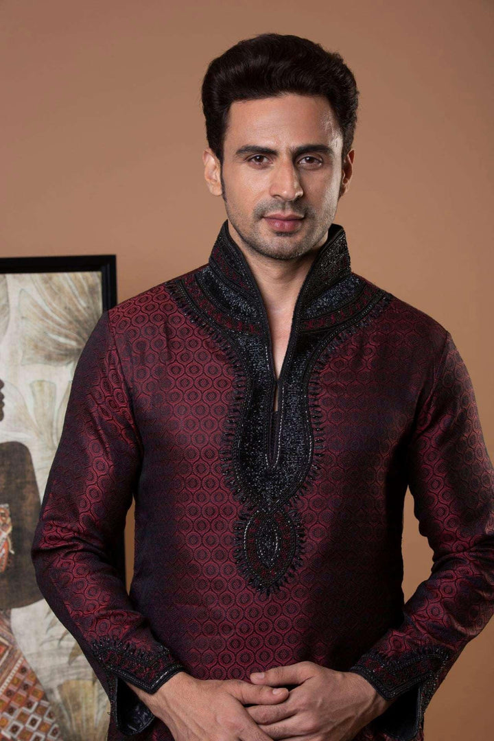 Maroon Modern Kurta (Outside Ontario) - myethnicrentals