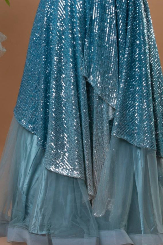 OCEAN BLUE MERMAID LEHENGA