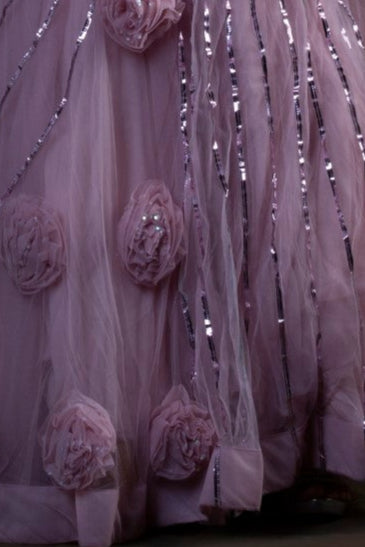 TASSEL AND TRAIL MAUVE LEHENGA
