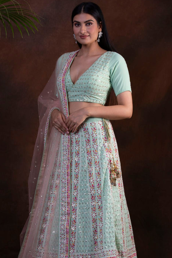 CLASSIC HANDCRAFTED CHIKANKARI LEHENGA