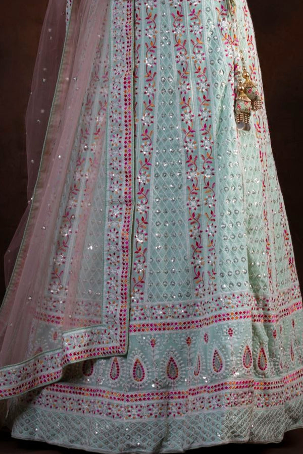 CLASSIC HANDCRAFTED CHIKANKARI LEHENGA