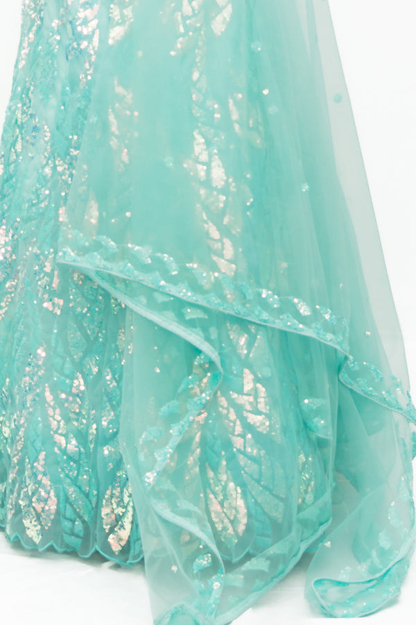 Ice Blue Sequined Lehenga