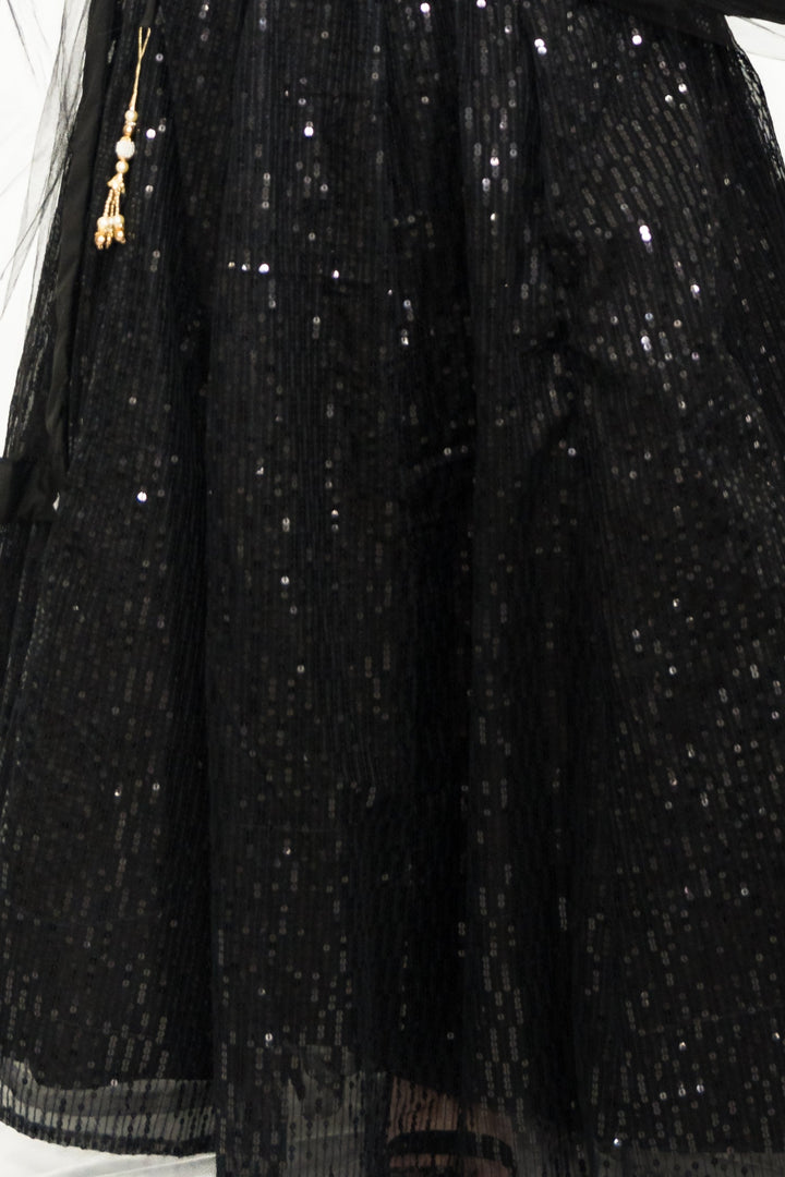 Black Sequined Net Lehenga Choli (Outside Ontario)