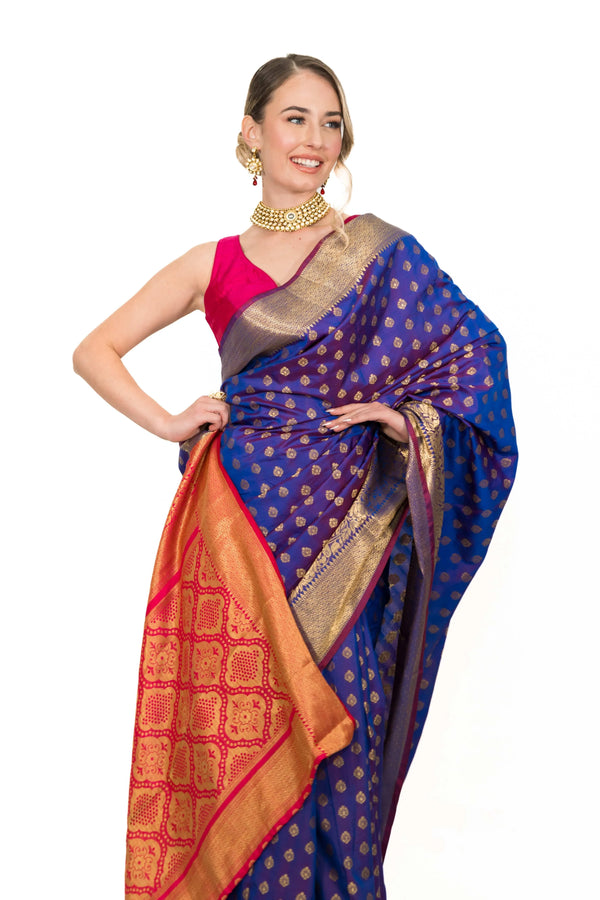 Electric Purple Silk Saree (Outside Ontario) - myethnicrentals