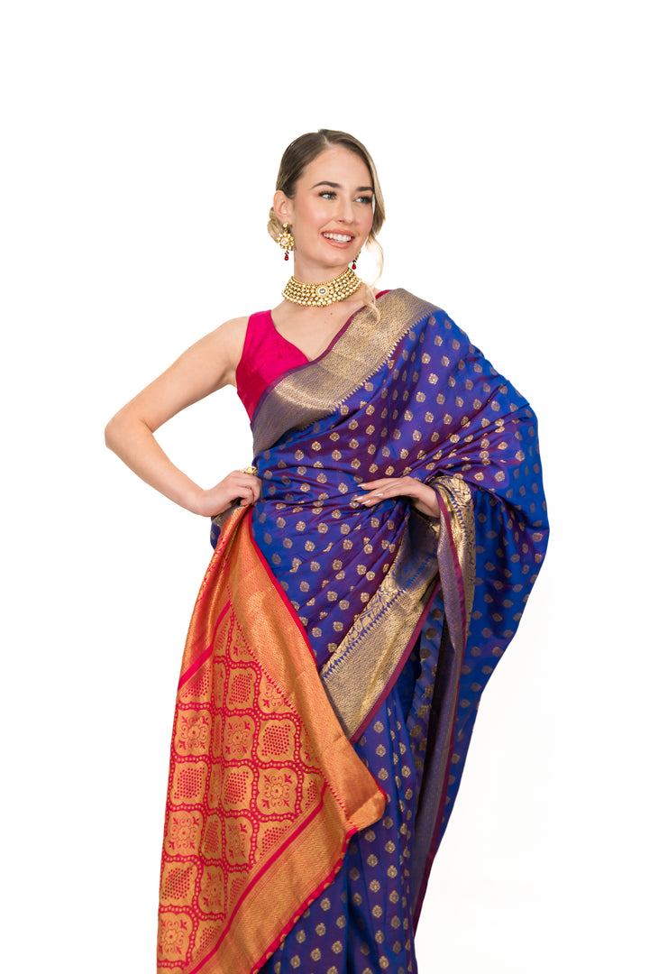 Electric Purple Silk Saree