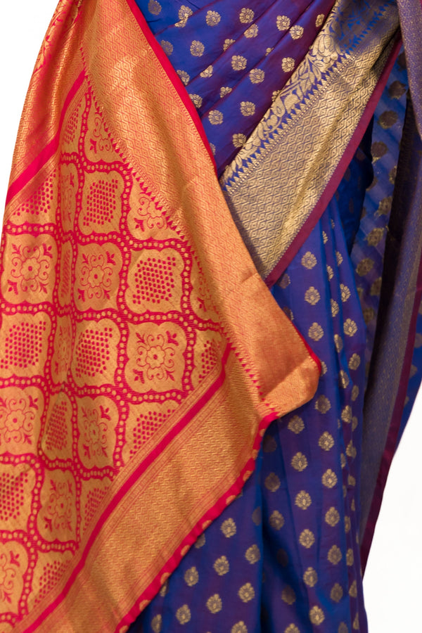 Electric Purple Silk Saree