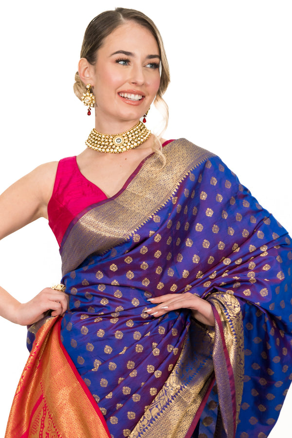 Electric Purple Silk Saree