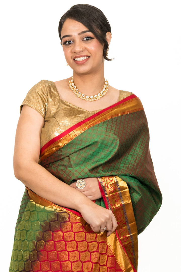 Vineyard-Green Traditional Saree