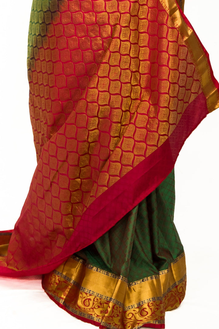 Vineyard-Green Traditional Saree