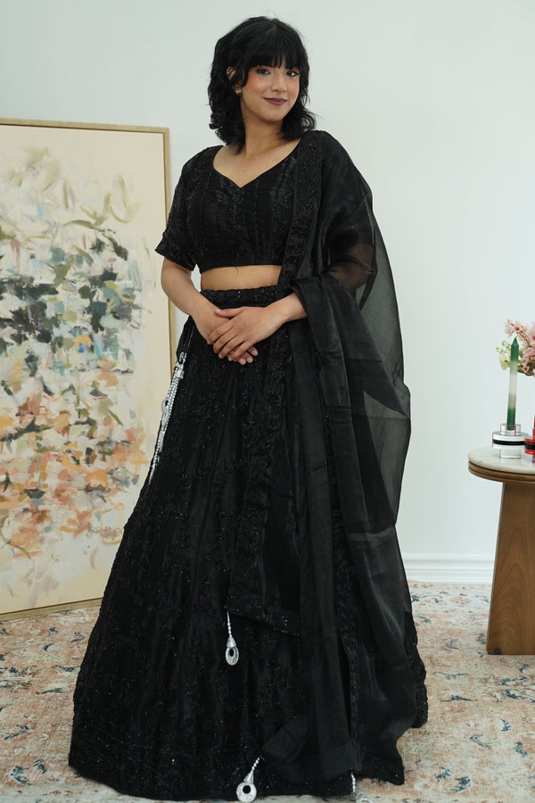 Noir Charisma Embellished Lehenga
