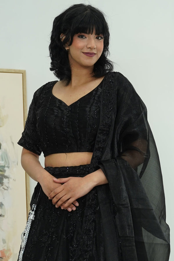 Noir Charisma Embellished Lehenga