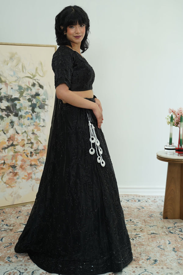 Noir Charisma Embellished Lehenga