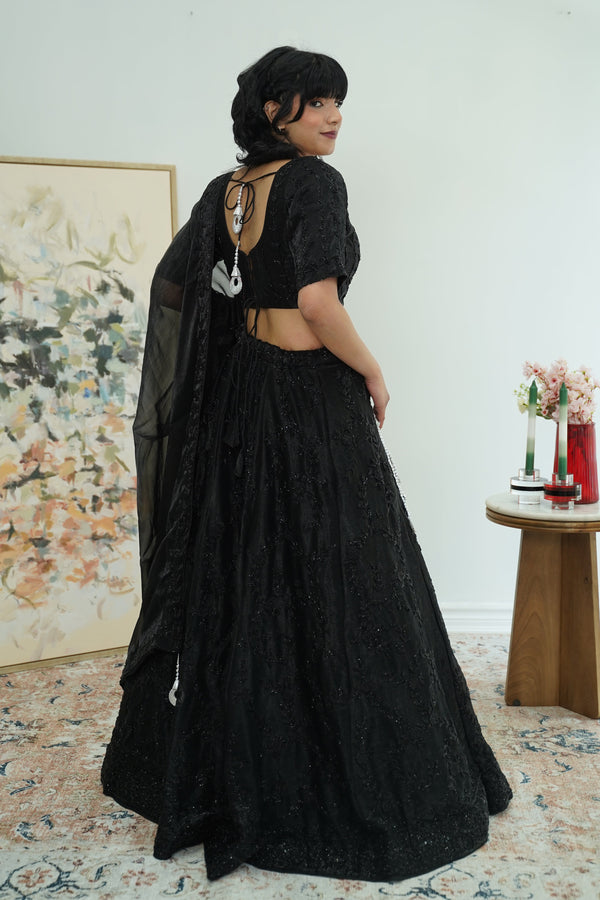 Noir Charisma Embellished Lehenga