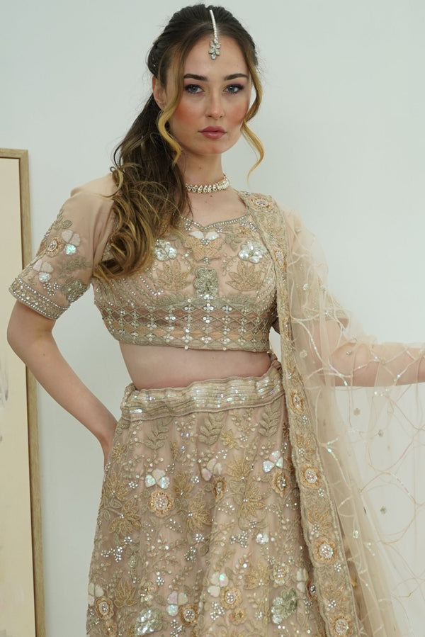 Blush Pink butterfly Lehenga
