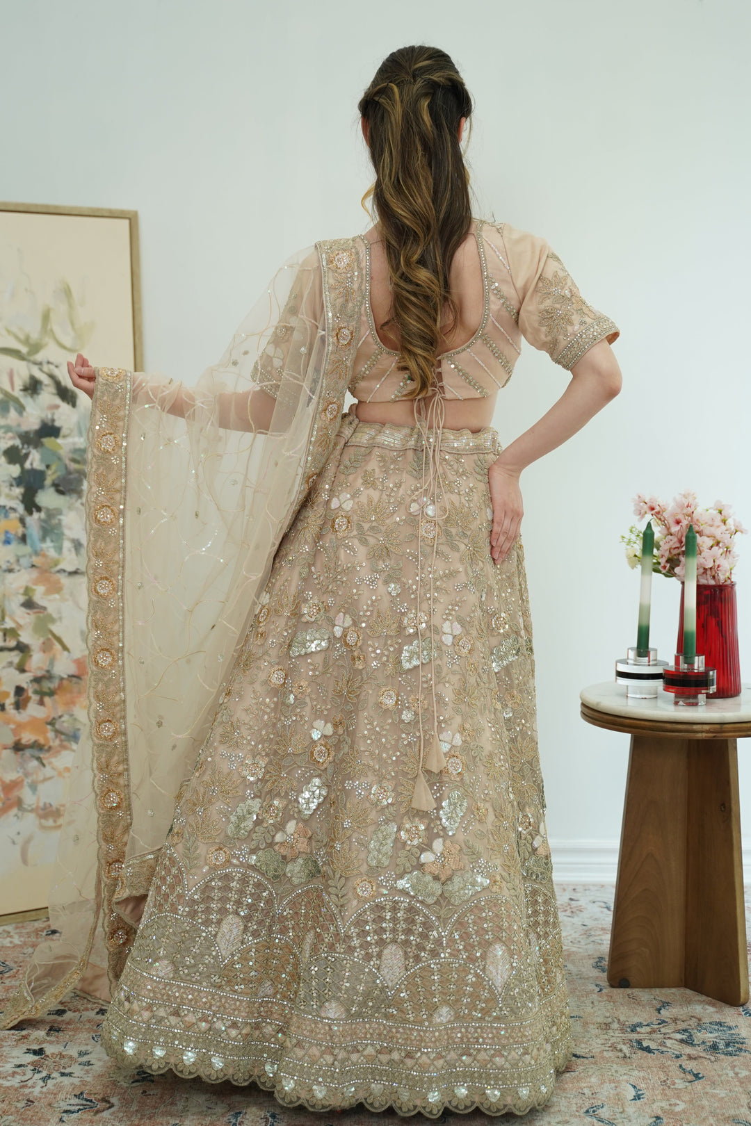 Blush Pink butterfly Lehenga