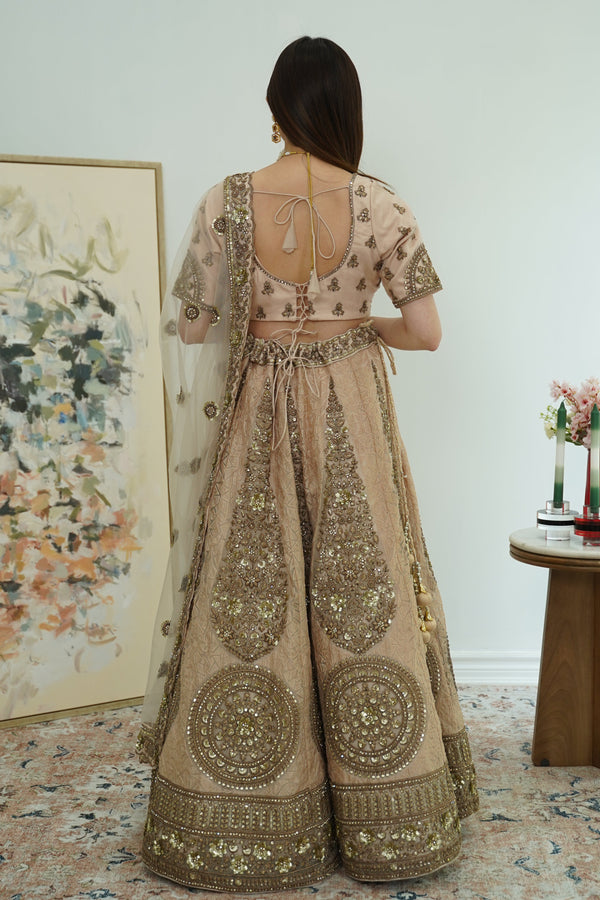 Blush Pink Floral Lehenga