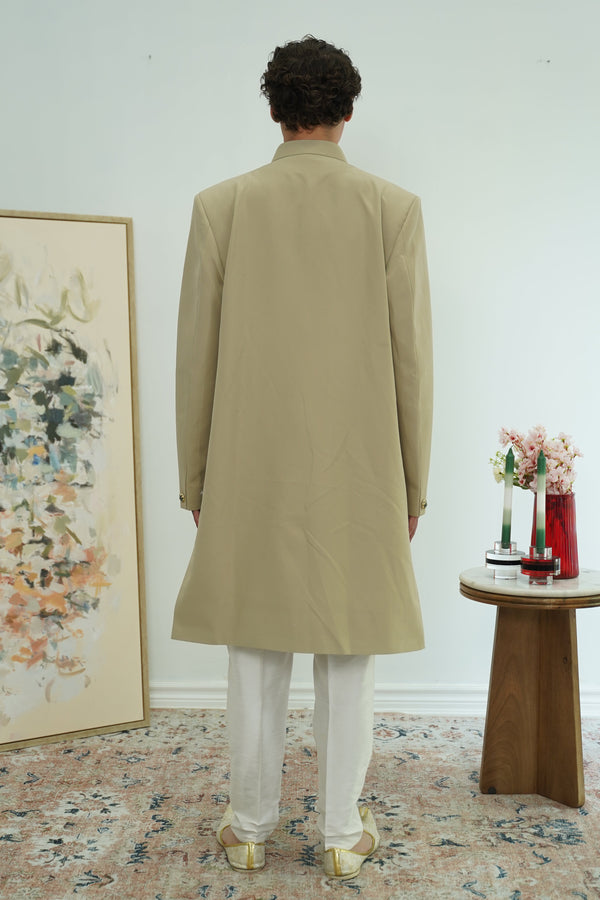 Sage Floral Embroidered Sherwani Set