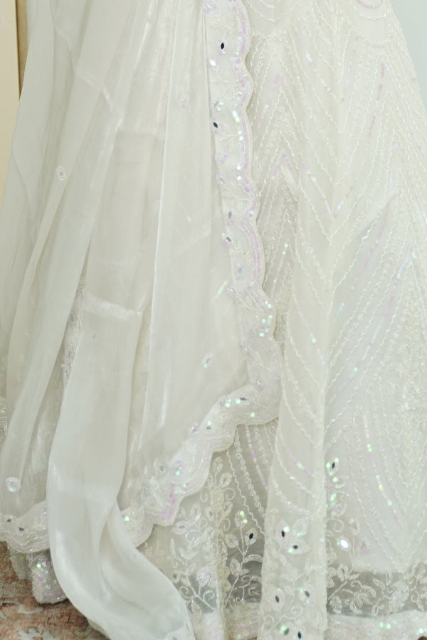 Ethereal Glow Ivory Sequin Lehenga