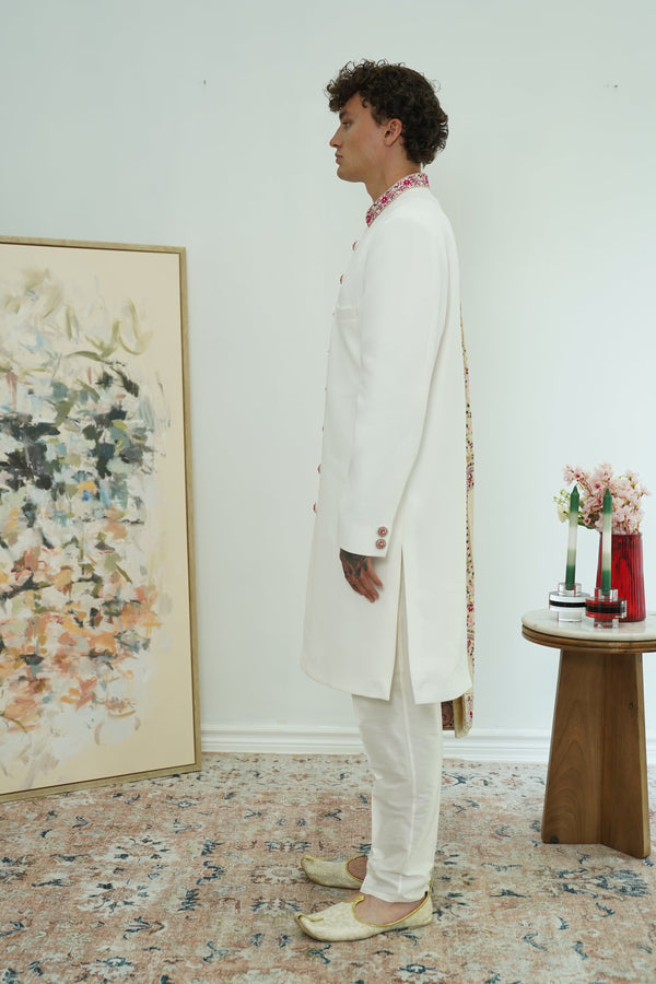 Royal White Indo-Western Set with heavy Dupatta