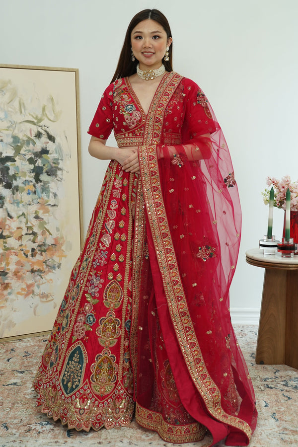 Heirloom Maroon Bridal Lehenga