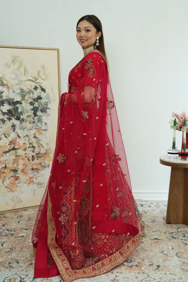 Heirloom Maroon Bridal Lehenga