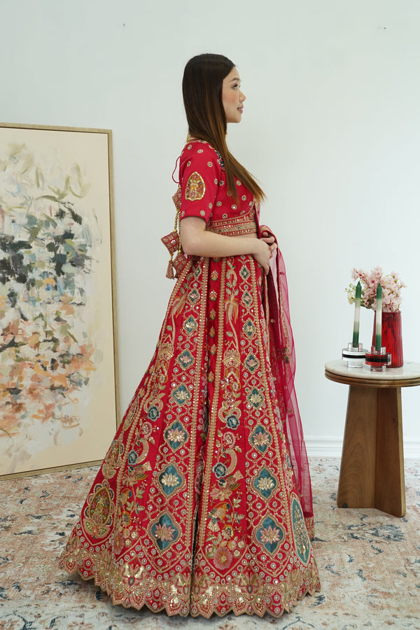 Heirloom Maroon Bridal Lehenga