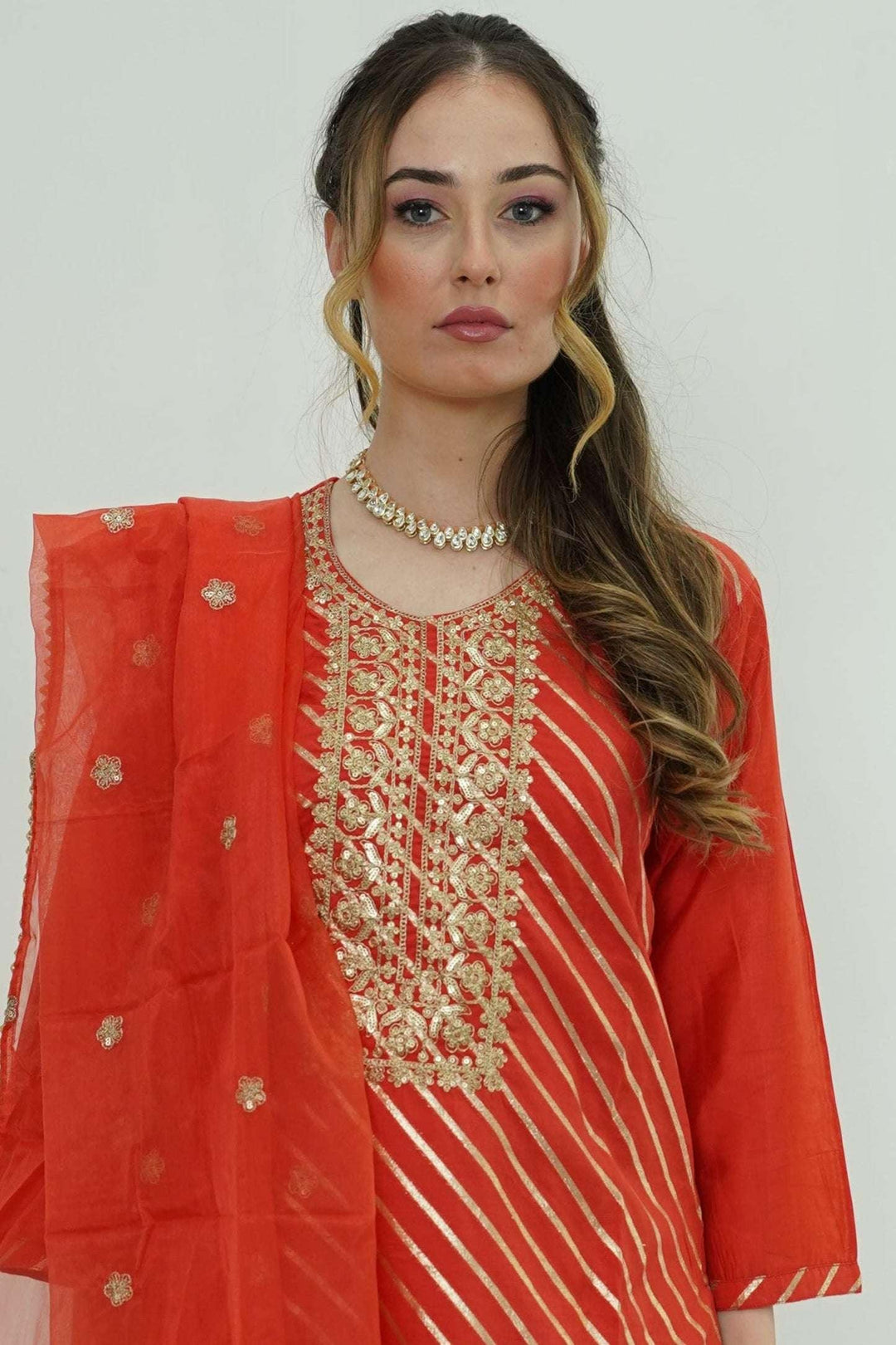 Sunset Stripes Salwar Kameez (Outside Ontario) - myethnicrentals