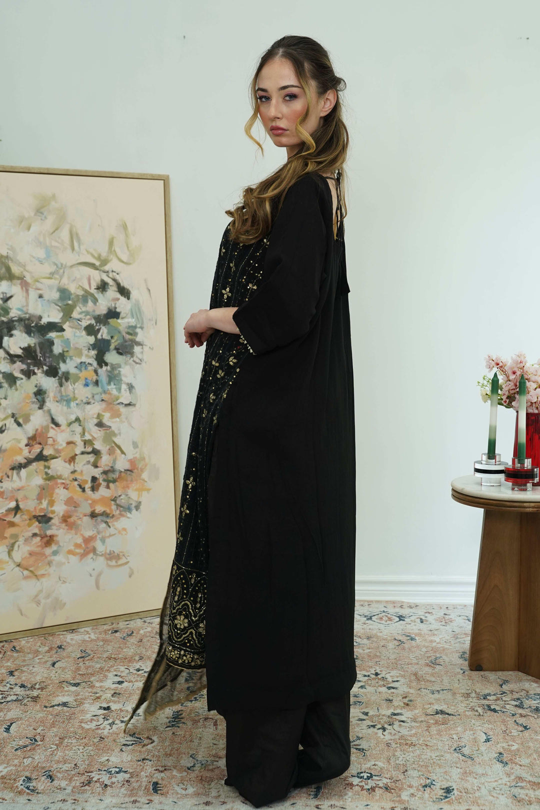 Midnight Dori Embroidered Salwar Kameez (Outside Ontario) - myethnicrentals