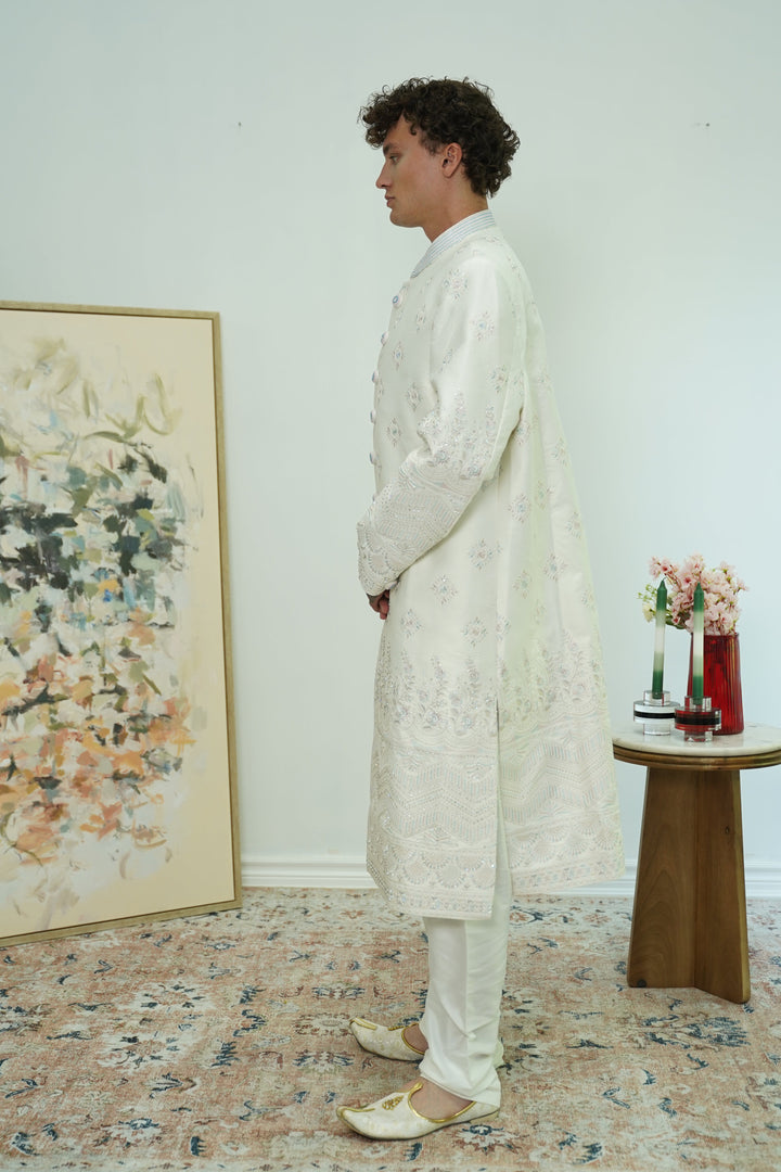 Regal floral Embroidered Sherwani Set