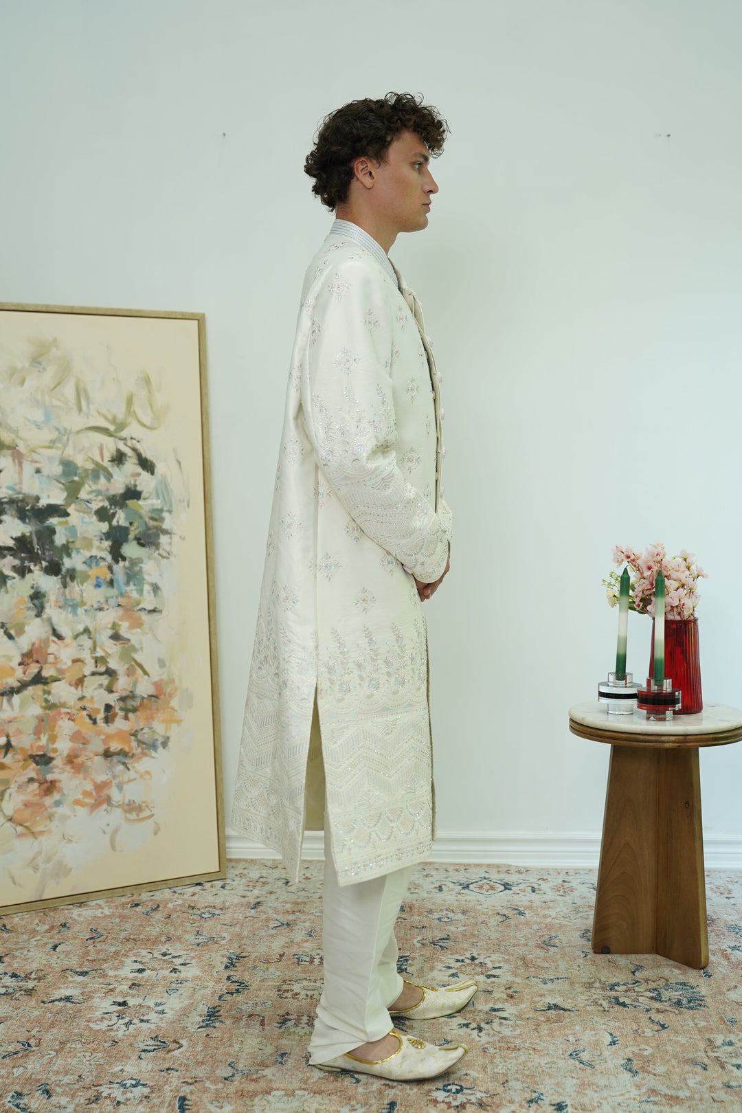 Regal floral Embroidered Sherwani Set
