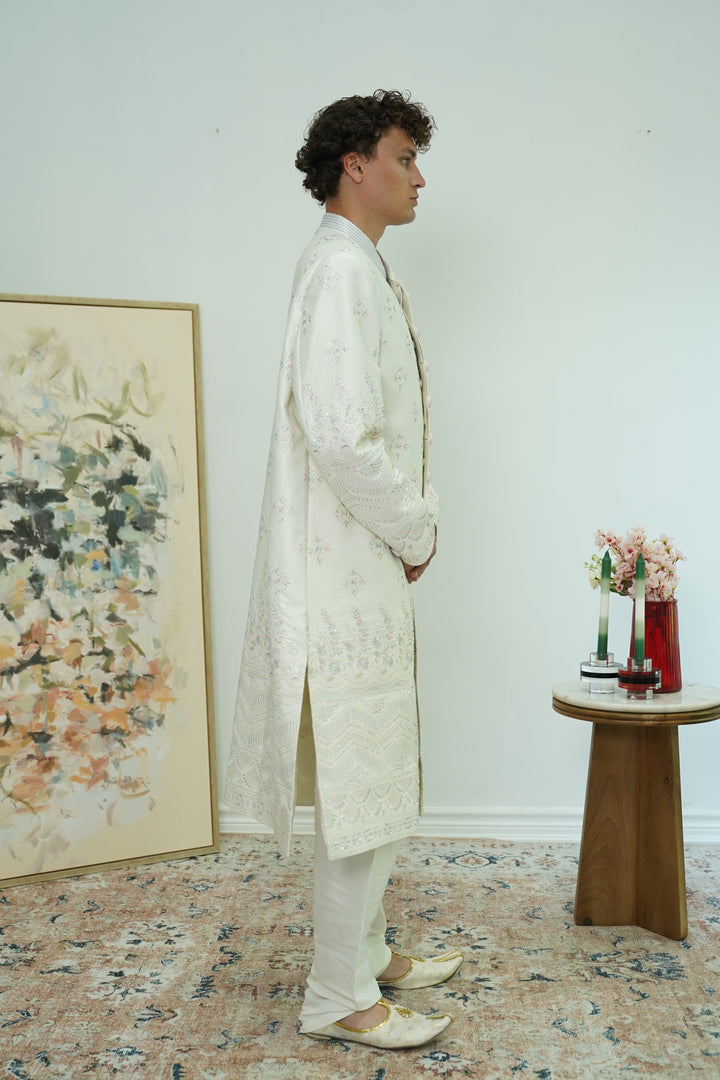 Regal floral Embroidered Sherwani Set