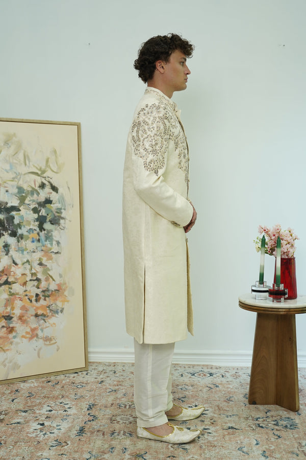 Floral Embroidered Sherwani Set