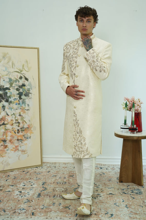 Floral Embroidered Sherwani Set