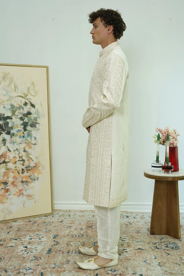 Wave Mirrorwork Sherwani Set (Outside Ontario) - myethnicrentals