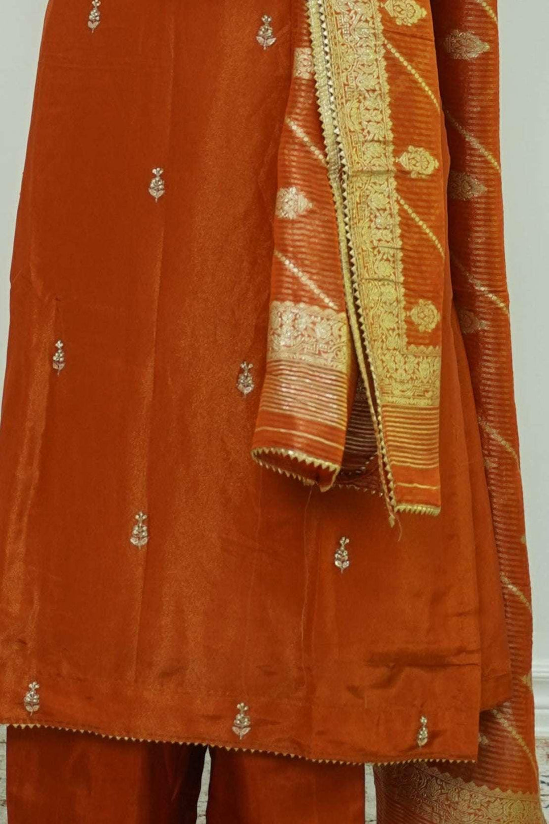 Rust Harmony Embroidered Salwar Kameez (Outside Ontario) - myethnicrentals