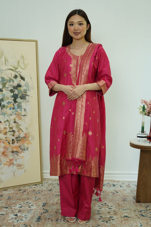 Fuchsia Radiance Brocade Salwar Kameez