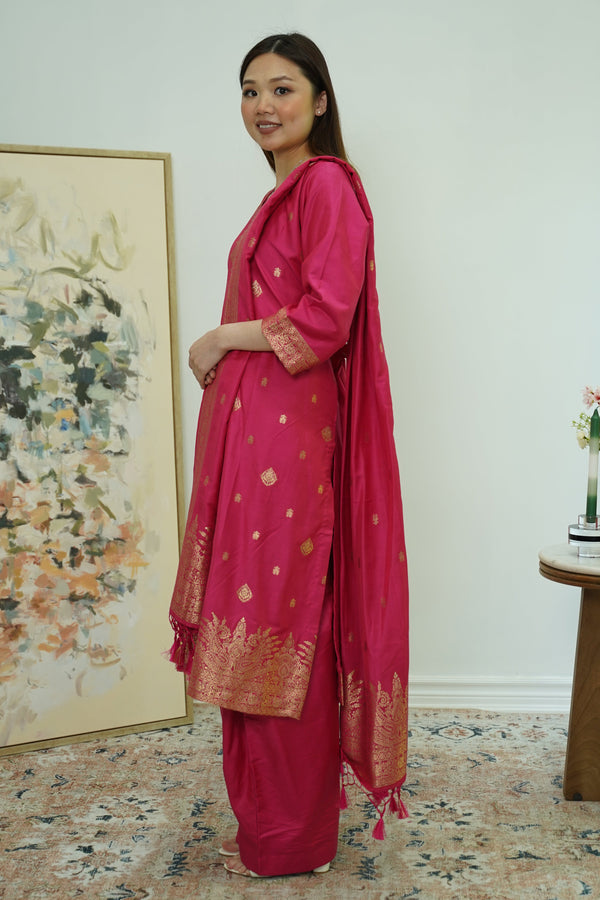 Fuchsia Radiance Brocade Salwar Kameez