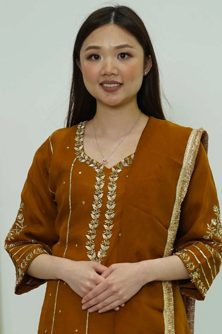 Amber Leaf Embroidered Salwar Kameez (Outside Ontario) - myethnicrentals