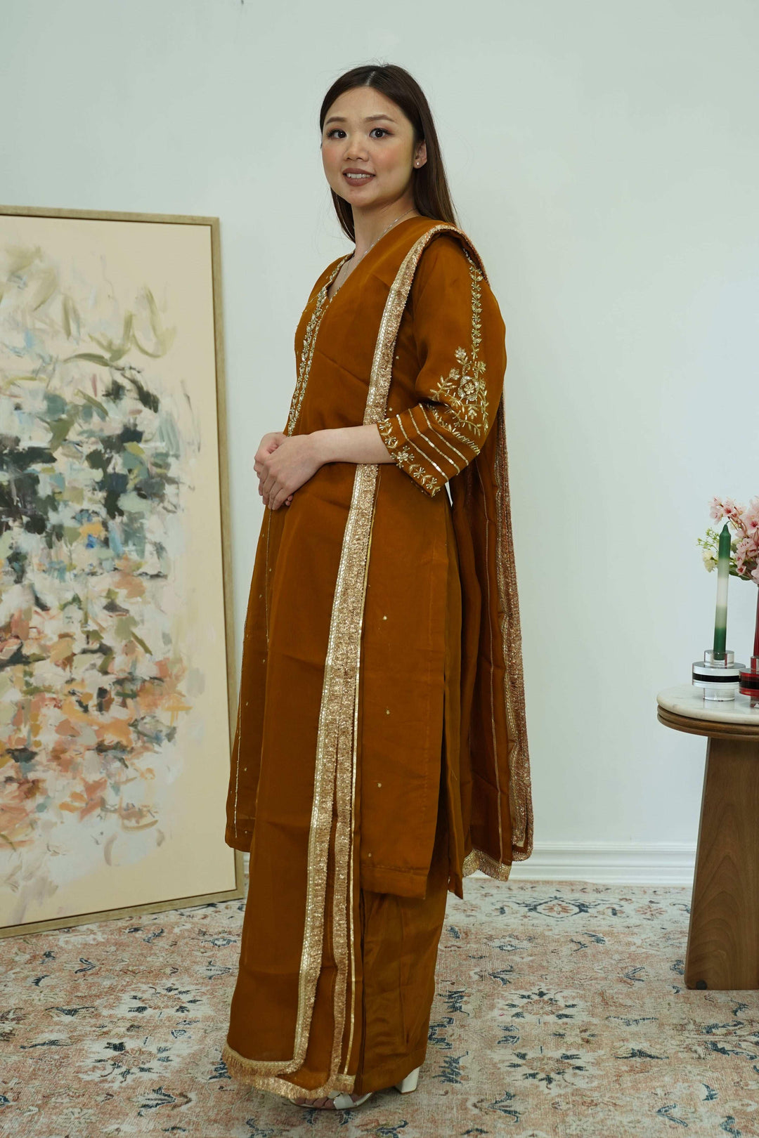 Amber Leaf Embroidered Salwar Kameez (Outside Ontario) - myethnicrentals