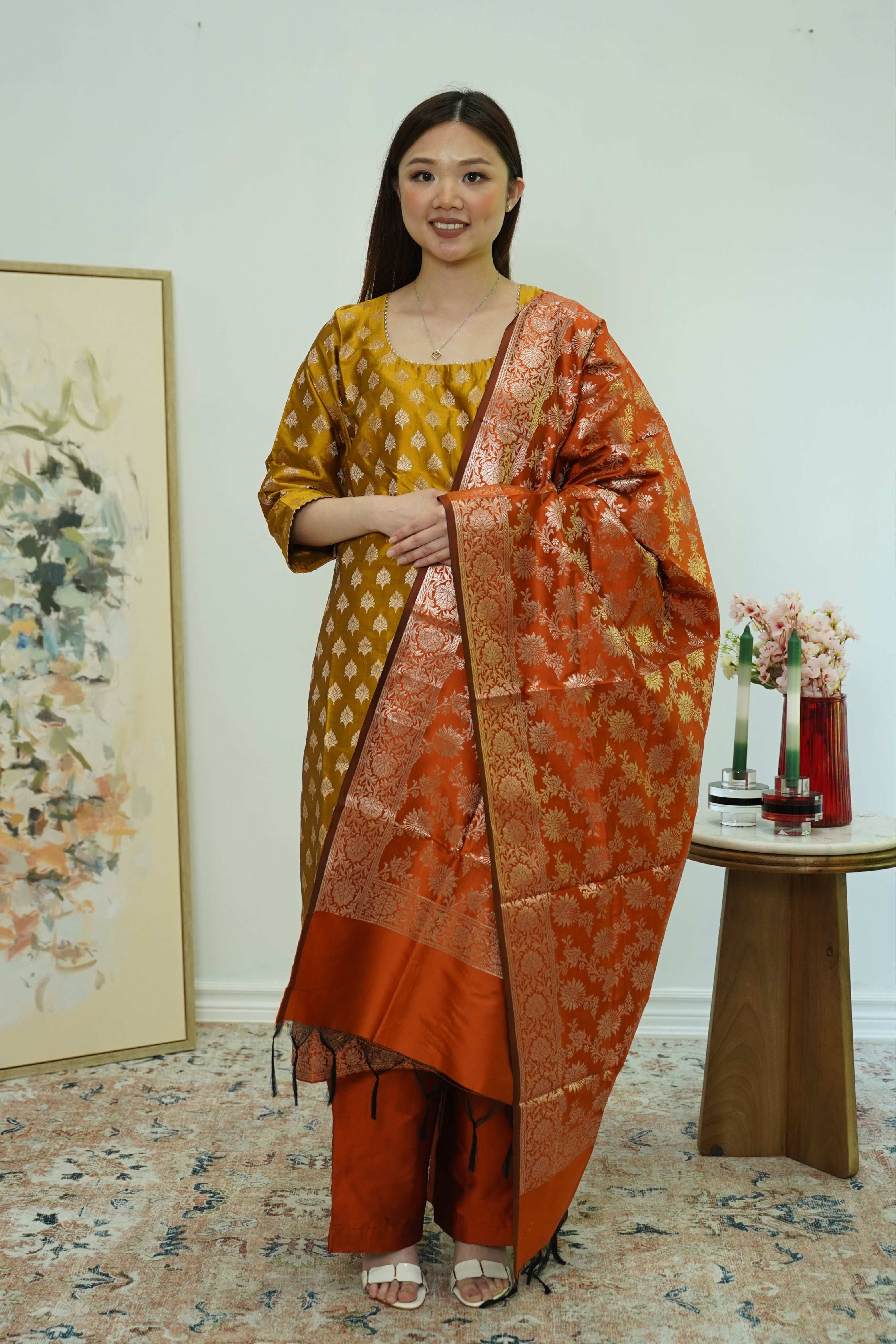 Amber Bloom Brocade Salwar Kameez (Outside Ontario)