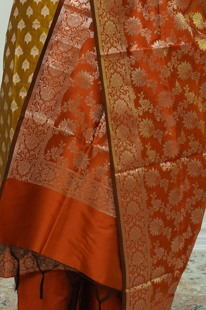 Amber Bloom Brocade Salwar Kameez (Outside Ontario) - myethnicrentals